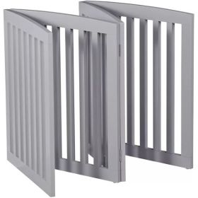 24" Folding Freestanding Wood Pet Dog 4 Panel Safety Gate - Grey