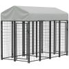 PawHut Outdoor Dog Kennel with Two-Room Design, Water-Resistant & Sun-Proof Cover, for S, M, L Dogs, 7.8' x 4.1' x 6'