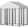 PawHut Outdoor Dog Kennel with Roof with Escape-proof Lock, UV-Resistant & Waterproof Cover, 6' x 4' x 6', Silver