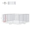 PawHut Large Dog Kennel Outside, Heavy Duty Dog Cage, Outdoor Fence Dog Run with Galvanized Chain Link, Secure Lock, 15.1' x 15.1' x 6