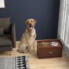 PawHut Pet Feeding Station Pet Dish Bowl Set with Storage, 2 Elevated Dog Bowls for Large Sized Dogs, Brown