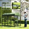 PawHut Outdoor Dog Kennel with Rotating Bowl Holders, Walk-in Pet Playpen with Waterproof Cover, 8' x 4' x 6', Green