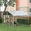PawHut 6.6' x 6.6' x 4.9' Dog Kennel Outdoor for Small Medium Dogs with Waterproof Roof, Silver