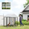PawHut Outdoor Dog Kennel with Roof with Escape-proof Lock, UV-Resistant & Waterproof Cover, 6' x 4' x 6', Silver