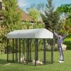 PawHut Outdoor Dog Kennel with Two-Room Design, Water-Resistant & Sun-Proof Cover, for S, M, L Dogs, 7.8' x 4.1' x 6'