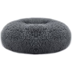 Pet Dog Bed Soft Warm Fleece Puppy Cat Bed Dog Cozy Nest Sofa Bed Cushion L Size (Color: Dark gray, size: L)