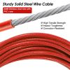 Dog Tie Out Cable Long Dog Leash Chew Proof Lead Dog Chain with Durable Spring 360° Rotatable Clips PVC Case for Outside Yard Caming